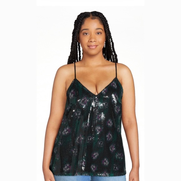 🆕 Sequin Cami Top Sizes L & XL - Picture 2 of 9